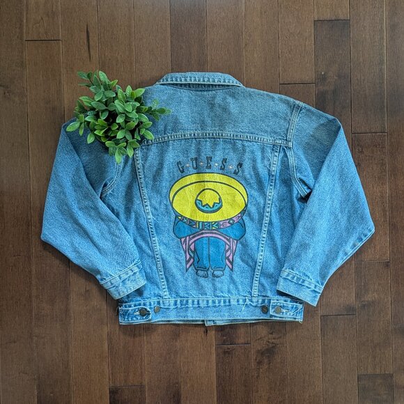 GUESS GEORGES MARCIANO VINTAGE 1980s DENIM JACKET - Picture 1 of 4
